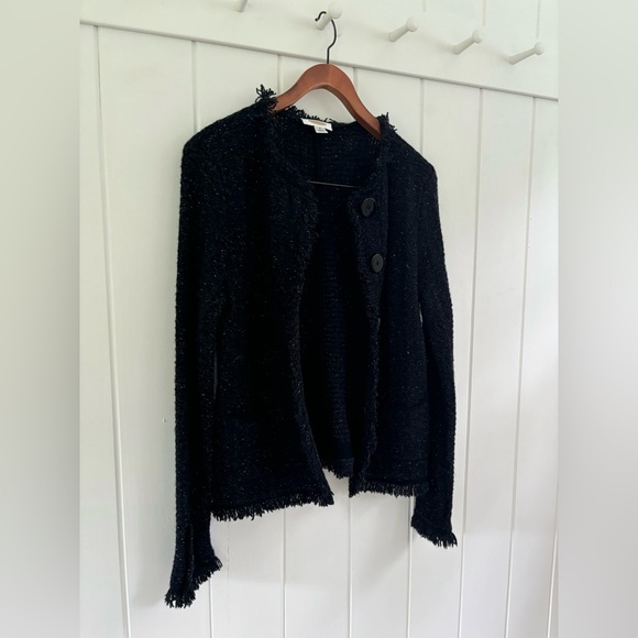 Vintage Talbots Cardigan Wool Alpaca Womens Small Grandmacore Cottagecore Fringe - Picture 3 of 10
